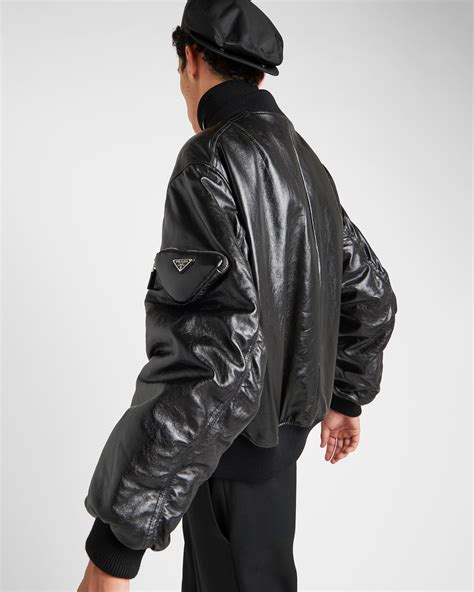 nappa leather prada|Prada nappa bomber jacket.